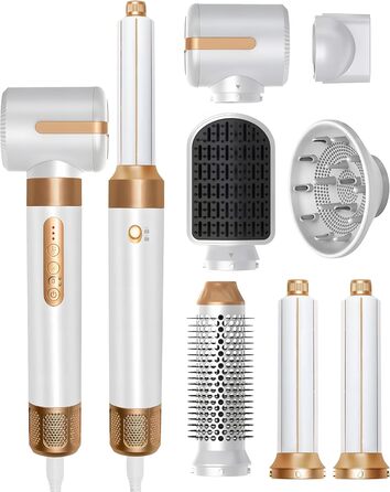 Фен Air Styler 7 в 1 з аксесуарами, портативний туристичний фен (White S)