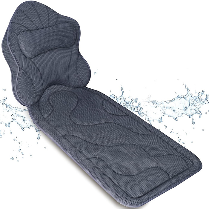 Подушка для ванни Luxus Dicke: повний корпус, підтримка голови, шиї та плечей. Комфорт, розслаблення, аксесуари для спа. Ідеально для ванни (Сірий)