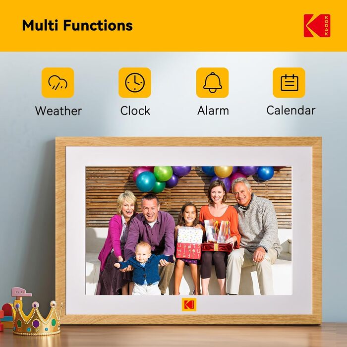 Цифровий фоторамка Kodak WiFi 10.1 дюйм з Wi-Fi, 32GB, сенсорний екран, акумулятор, дерево