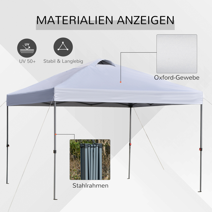 Розкладна альтанка Outsunny Garden 2,95x2,95 м Розкладна альтанка з кілочками та мотузками, тканина Оксфорд із захистом від ультрафіолету, ідеально підходить для вечірок у саду