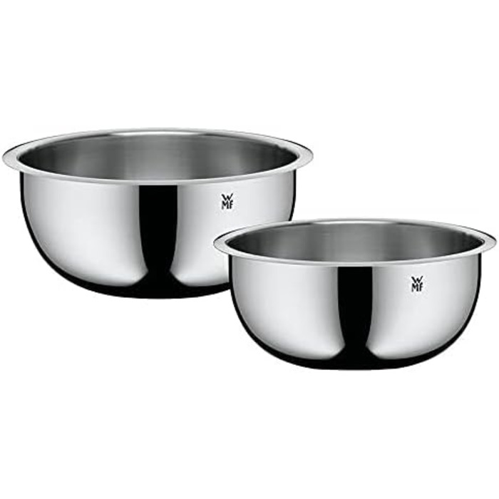 Набір кухонних мисок WMF Function Bowls, 2 шт., діаметр 22 та 24 см, Cromargan нержавіюча сталь, багатофункціональні (для замішування, салатів, подачі), складаються