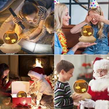 Музична шкатулка з кришталевою кулею, світлова музична шкатулка Маленький принц і троянда з теплою проекцією, легка дерев'яна основа, що обертається, музичні шкатулки K9 на Різдво (балерина), 3D