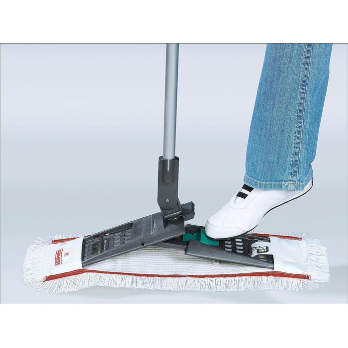 Плоска система миття підлоги Leifheit Professional зі з'єднанням 360, швабра для підлоги із запатентованою кнопкою для сухих рук, скрубер із протиковзкою ручкою