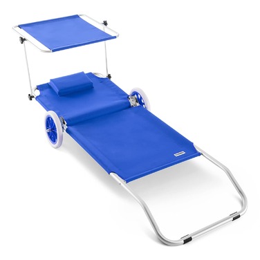 Шезлонг Crete Blue Alu з колесами