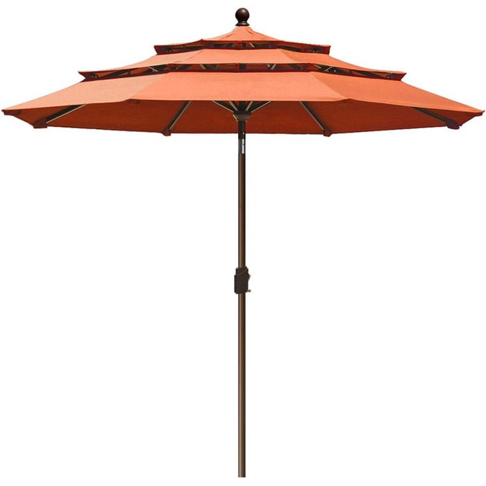 Підставка для парасольки EliteShade кругла, сталева, до 63,5 кг, для ринку, тераси, на відкритому повітрі, міцна, з мішком для піску (пісок не входить до комплекту), червоно-коричнева (іржавий колір), 9 футів