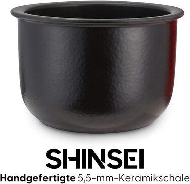 Рисварка Yum Asia Tsuki Mini з керамічною чашею Shinsei (2,5 чашки, 0,45 л), 5 функцій приготування рису, 2 функції мультиварки, LED-дисплей, 220–240V (Білий)