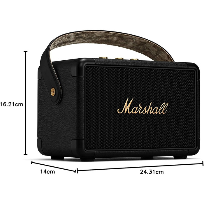 Портативна Bluetooth колонка Marshall Kilburn II, водостійка, чорна з латунню