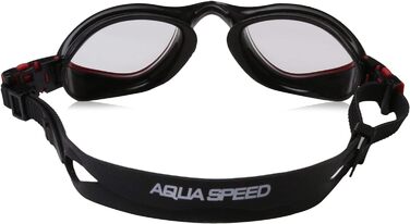 Чоловічі моноблочні окуляри для плавання Aqua Speed з прозорими лінзами Flex One size Чорний / Червоний