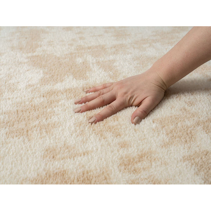 Дитячий килимок VIMODA, що миється нековзний дитячий килимок для хлопчиків і дівчаток, м'який однотонний візерунок, колір розміри (діаметр 120 см круглий, бежево-кремовий)