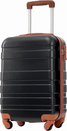 Набір валіз Merax 5-Piece, ABS, з TSA-замком, розширювані L-XL, з сумкою та косметичкою (Чорний)