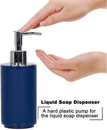 CERBIOR Набір аксесуарів для ванної кімнати, 6 шт. (мильниця, тримач для зубних щіток, стакан для щіток, мильниця) блакитний, подарунковий