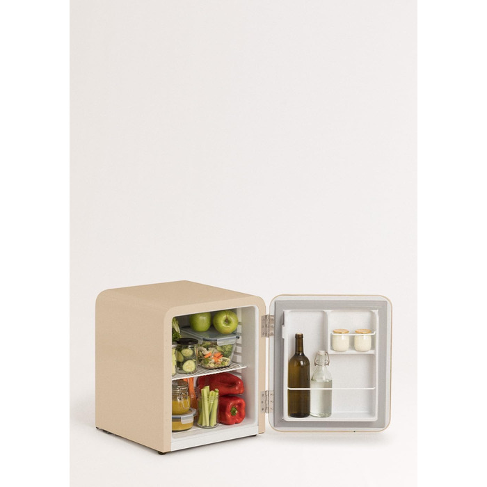 Ретро міні-холодильник 50 Gold, 48л, кремовий, 50x44x49.8 см