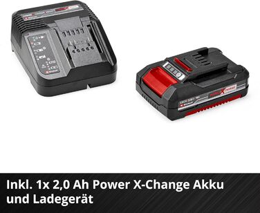 Акумуляторний повітродув Einhell GC-CL 18 Li E Kit Power X-Change (18 В, 210 км/год, регулювання швидкості, Softgrip, акумулятор 2.0 Ач + зарядний пристрій)