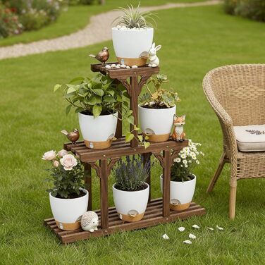 Набір горщиків для квітів ZMTECH 25 см з підставкою, пластикові пересаджувальні горщики з автополивом, квіткові горщики з індикатором рівня води для дому/саду (2 шт.,) (Білий, 15 см (5 шт.))