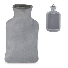 Грелка Relaxdays сірого кольору з чохлом, 2 літри