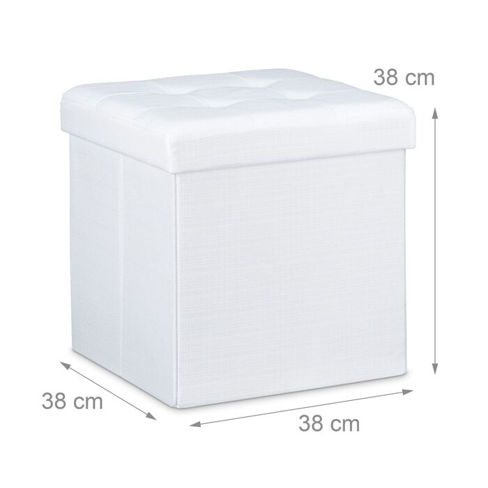 Relaxdays Складний табурет з місцем для зберігання, льон