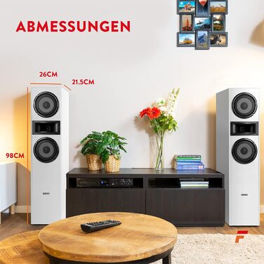 Пара підлогових динаміків HiFi потужністю 400 Вт, пасивна, біла, для домашнього кінотеатру та об'ємного звуку, 700W -