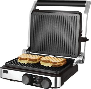 Електричний гриль Cecotec Rock'nGrill Dual 2000W з незалежним регулюванням температури, знімні антипригарні пластини, відкривання на 180°
