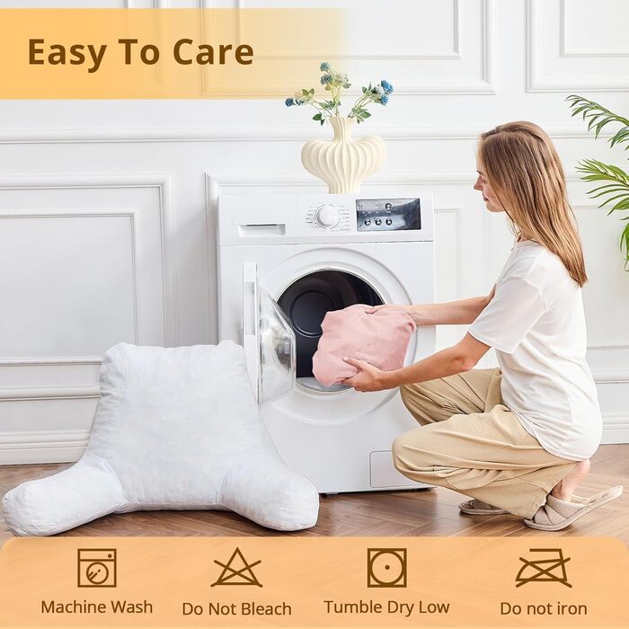 Підкуштунок Sasttie для читання з велюровою спинкою, подушка для підтримки спини для дорослих, з підлокітниками для читання на ліжку, дивані, підлозі, в гуртожитку, аксесуар для читання, персиковий, 18 дюймів, персиковий рожевий