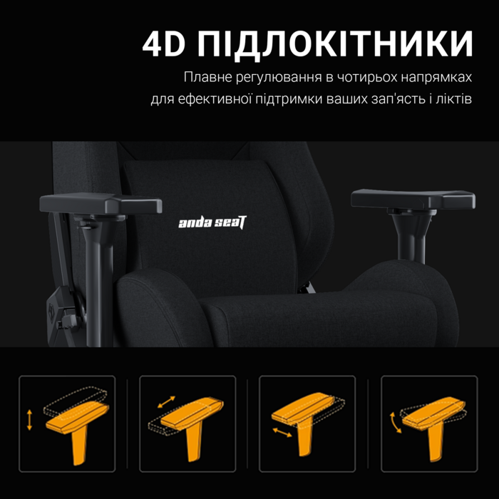 Крісло ігрове Anda Seat Kaiser 2 Pro Grey Fabric Size XL