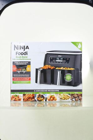 Цифрова фритюрниця Ninja [AF300EU], 9,5 л, 2 відділення, з антипригарним покриттям, можна мити в посудомийній машині, 6-в-1