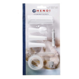 Дозатор крему HENDI, в комплекті з 3 поліпропіленовими розпилювачами і щіткою для чищення, крем-мус-десерти-холодна піна, ø80 шт. (H) 200 мм, алюміній, білий (48)