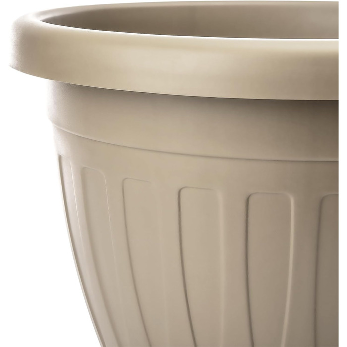 Квітчалка BigDean 3X з підставкою, 50x38 см, мокко - водостійкий горщик для квітів, UV-стійкий, з водозливом, з міцного пластику, для дому та саду, Made in Europe