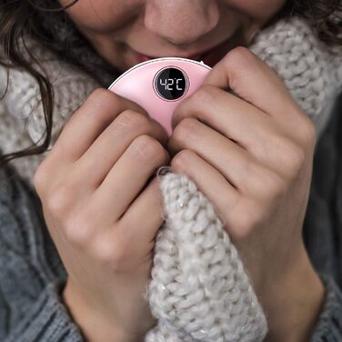 Електричний грілка для рук EXTSUD - портативний зарядний пристрій USB, акумуляторний, легкий, для зими, подарунок для чоловіків та жінок (рожевий)