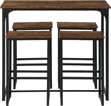 Набір кухонних меблів: стіл та 4 табурети (колір: коричневий)