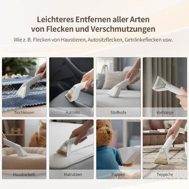 COCEAN Потужний пилосос для миття килимів та м'яких меблів, 18Kpa, для дому та автомобіля, білий