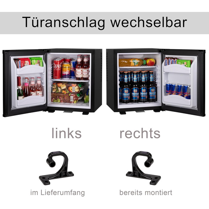 Міні-холодильник 28 літрів: безшумний, з замком, для вина, з підсвіткою, дверцята відкриваються з обох сторін