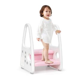 Триттхокер COSTWAY Kinder: 2-ступенева підставка для дітей, рожевий колір