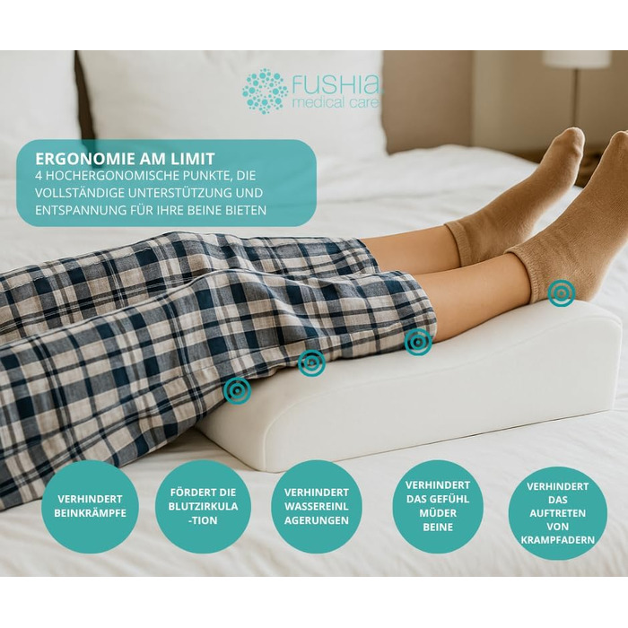 Ортопедична подушка для ніг з м'якої піни, для поліпшення кровообігу, знімний чохол (біла тканина)