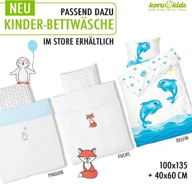 Дитяча подушка Koru Kids® 40x60 см – 100% бавовна, Oeko-Tex, Made in Germany, наповнювач 100г пуху