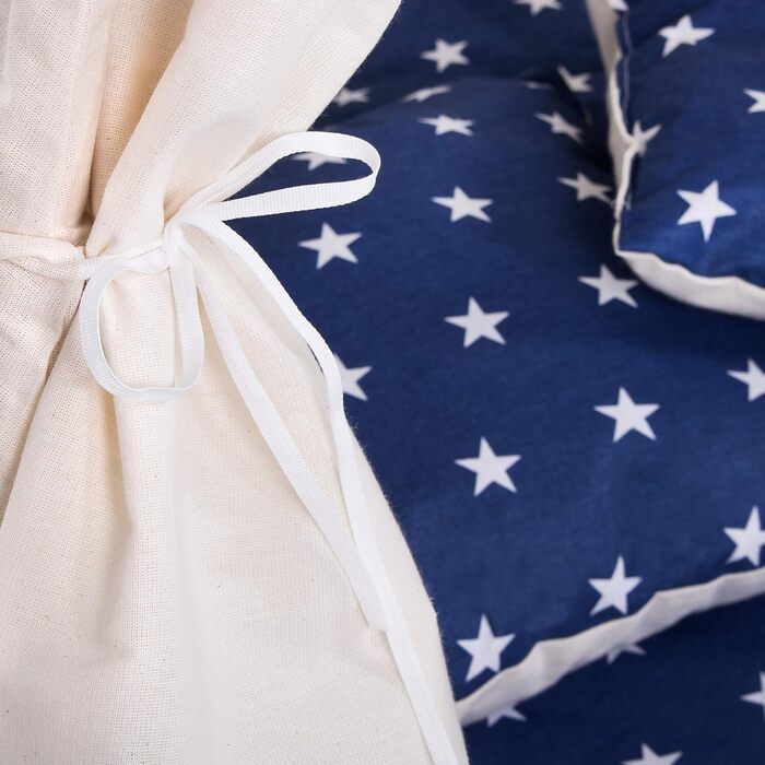 Дитячий намет-типі SPRINGOS, 160 x 120 x 100 см, темно-синій з зірками, з килимком та подушкою