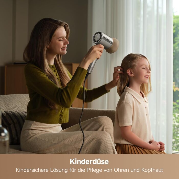 Фен для волосся MOVA Shine 20 з дифузором, високошвидкісним мотором та плазмою для догляду, NTC-контролем температури, сріблястий