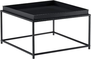 Столик-піднос 36 см x 59 см x 59 см Журнальний столик зі знімним підносом Стіл для вітальні Журнальний столик Металевий чорний