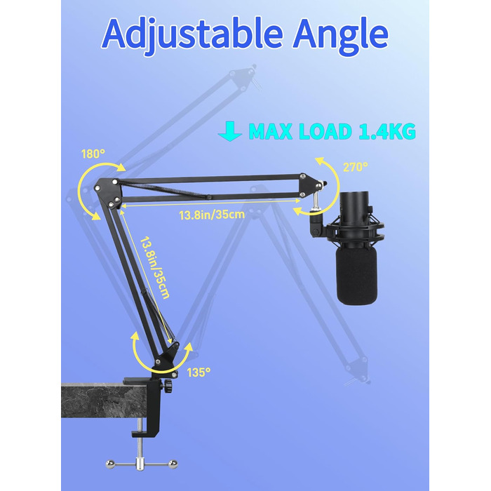 Стійка для мікрофона HyperX QuadCast з поп-фільтром та тримачем YOUSHARES для QuadCast S, Blue Yeti, Razer Seiren Mini V3