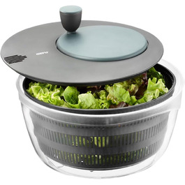Салатниця GEFU з відром та кришкою для зберігання, 3л, чорно-сіра