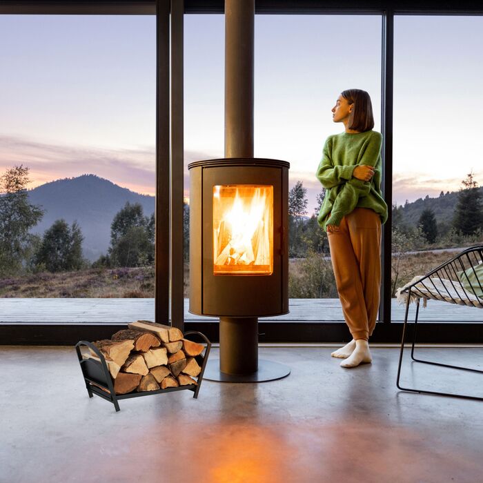 Відкидний металевий кошик для дров Relaxdays