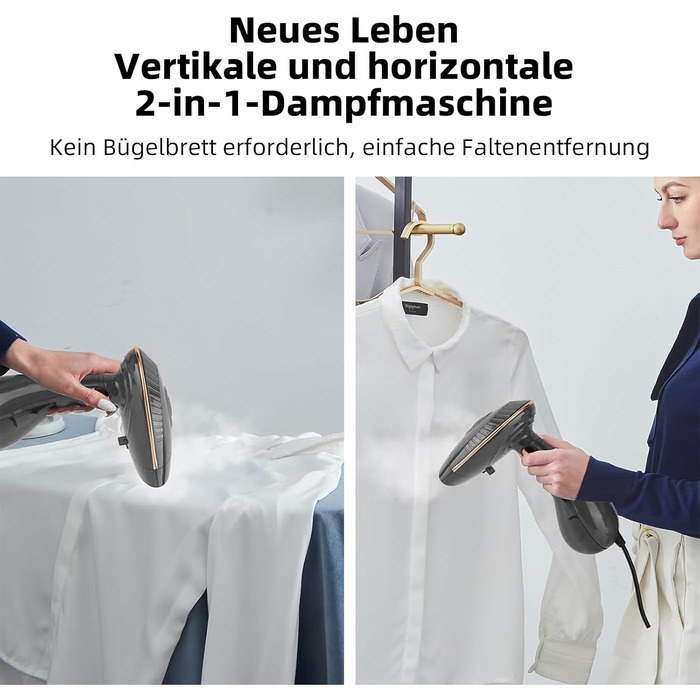 Відпарювач для одягу Steamer 1500W: портативний відпарювач з потужністю 25 г/хв | Без прасувальної дошки | Для дому та подорожей