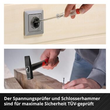 Einhell E-CASE 80: Набір інструментів в кейсі (80 предметів) для дому, майстерні, в дорозі - міцний пластиковий кейс