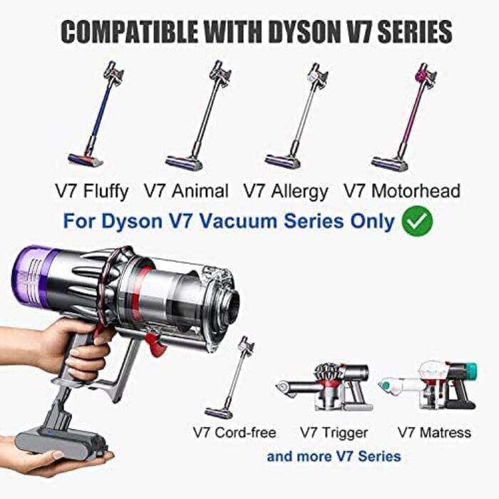 Змінна батарея V7 6000 мАг для Dyson V7, сумісна з фільтром SV113