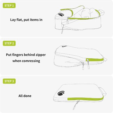 Набір компресійних органайзерів для одягу Cipway для подорожей, ультралегкі пакувальні куби для валізи та рюкзака, сірий, 5 шт.