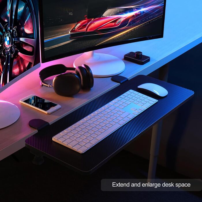 VAYDEER Подовжувач для столу з підставкою під руки та клавіатуру, чорний - Ergonomic Desk Extender