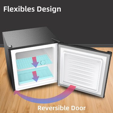 Міні-холодильник CHIQ 46 л з регулюванням температури, тихий (39 дБ), для офісу, кемпінгу, спальні, готелю, чорний