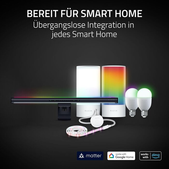 Razer Aether: Світлодіодна стрічка для монітора з RGB підсвічуванням - Чорний