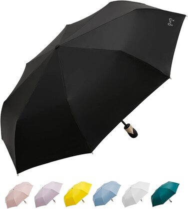 Компактна парасолька Штормостійка з автоматом відкриття-закриття, портативна парасолька із захистом від ультрафіолету (50), невелика міцна складна кишенькова парасолька Тефлонове покриття, ергономічна ручка, чорний відтінок кишенькового парасольки чоловіч