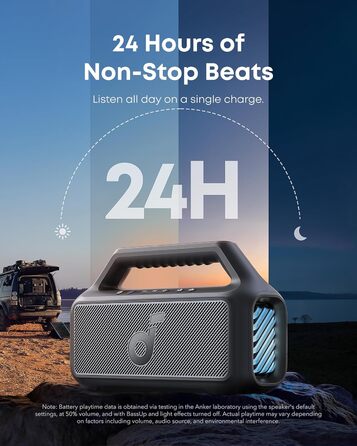 Soundcore Boom 2 - Портативна Bluetooth-колонка, 80W, сабвуфер, BassUp 2.0, 24 години, IPX7, LED, USB-C, BT 5.3, Чорна