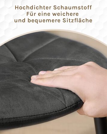 Крісла для їдальні Lestarain з підлокотниками, для кухні, вітальні, оббивка з велюру, металевий каркас, ергономічний дизайн, темно-зелений колір (темно-сірий), набір 2 шт.